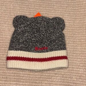 Roots Kids Charcoal and Cream Bear Ear Hat